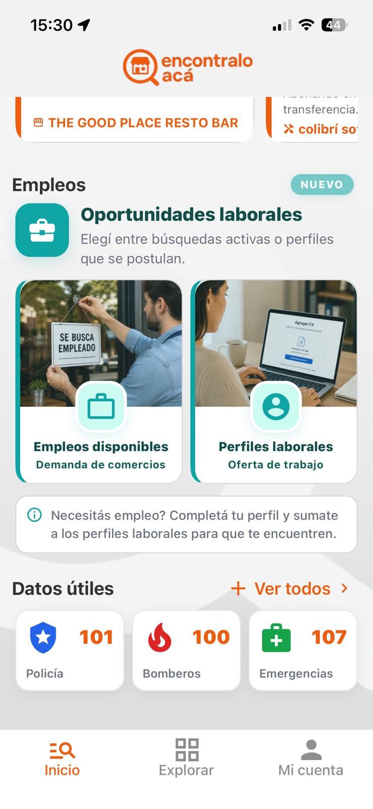 App screen